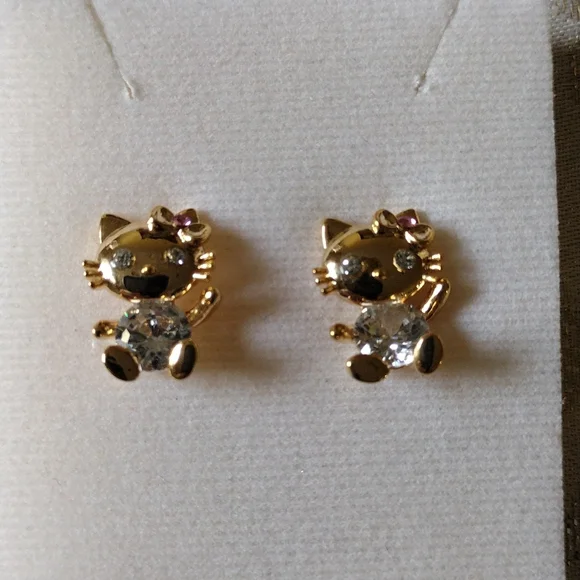 Kitty Necklace/pendant, earrings set. NWOT - Picture 4 of 7